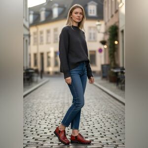 Vintage Donald J Pliner Agnes Red Calf Leather Zip Shoes Size 9.5M Made in Italy